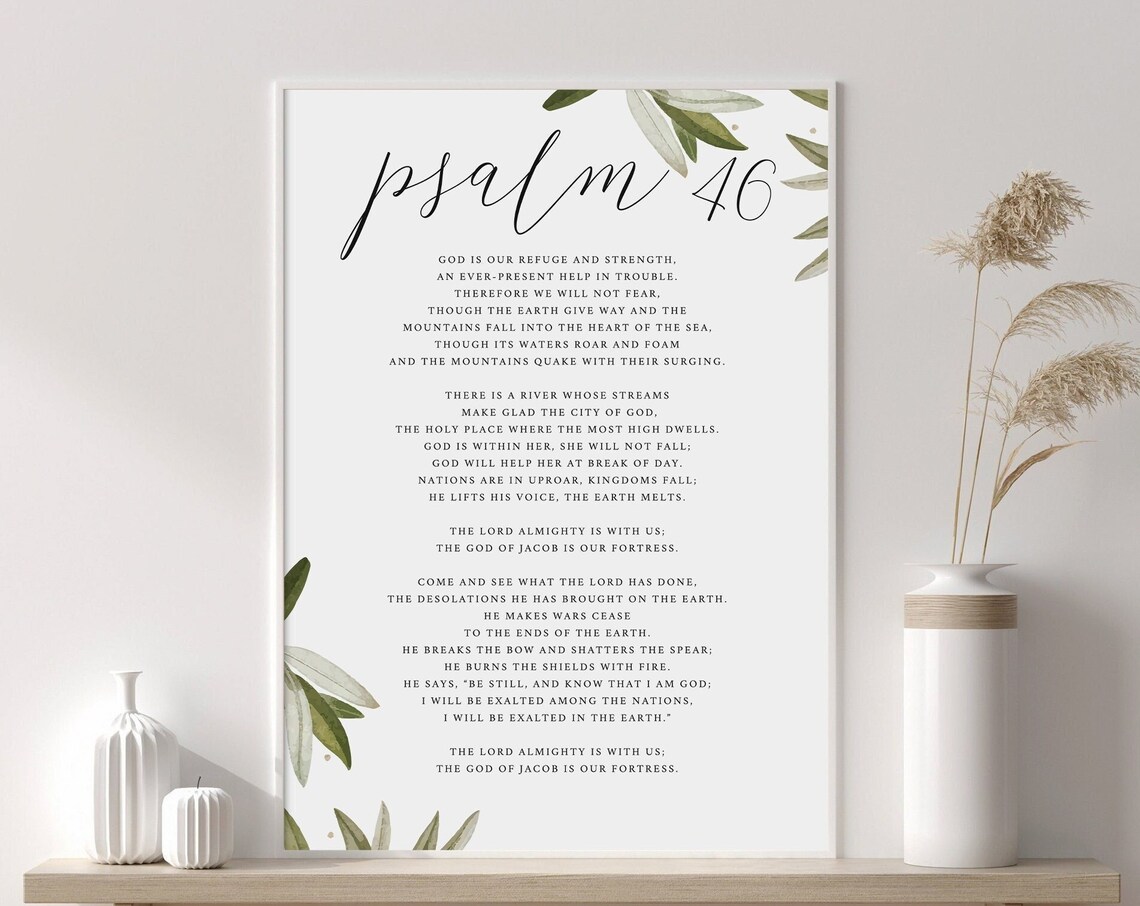 Psalm 46 Bible Verse Christian Wall Art Print