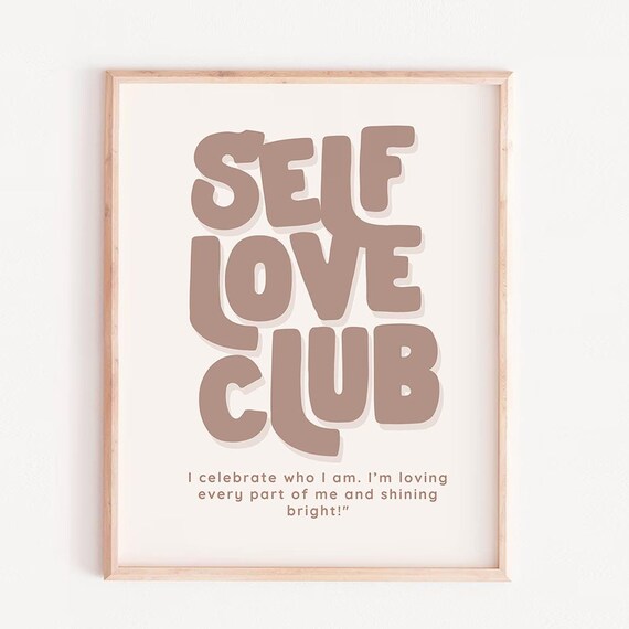 Self Love Club Girls Affirmation Poster Wall Art Positive Girl Artself Care Daily