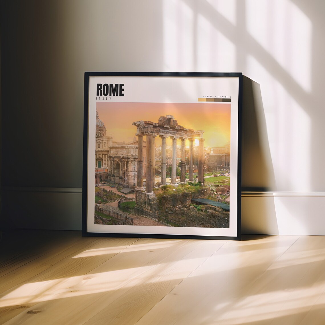 Rome Italy Roman Forum Ancient Ruins Golden Sunset Glow Travel Poster - Image 3