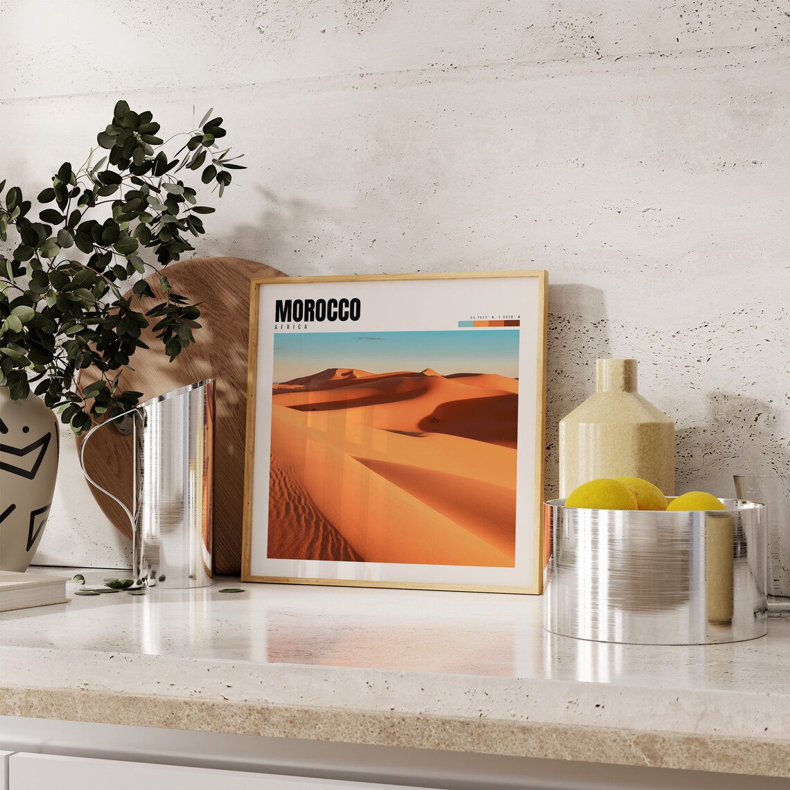 Morocco Africa Sahara Desert Sand Dunes Golden Sunset Travel Poster - Image 4