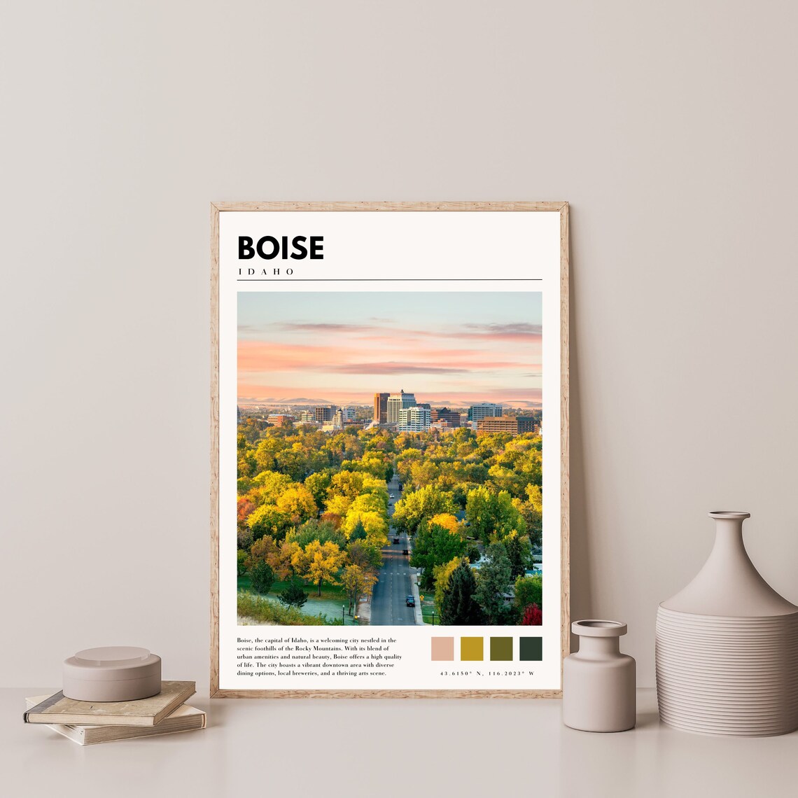 Boise Idaho Travel Poster, Home Decor Art Print - Image 4