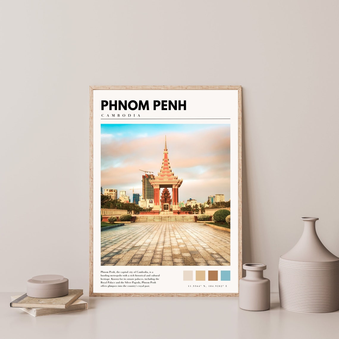 Phnom Penh Cambodia Independence Monument City Landmark Travel Poster - Image 4