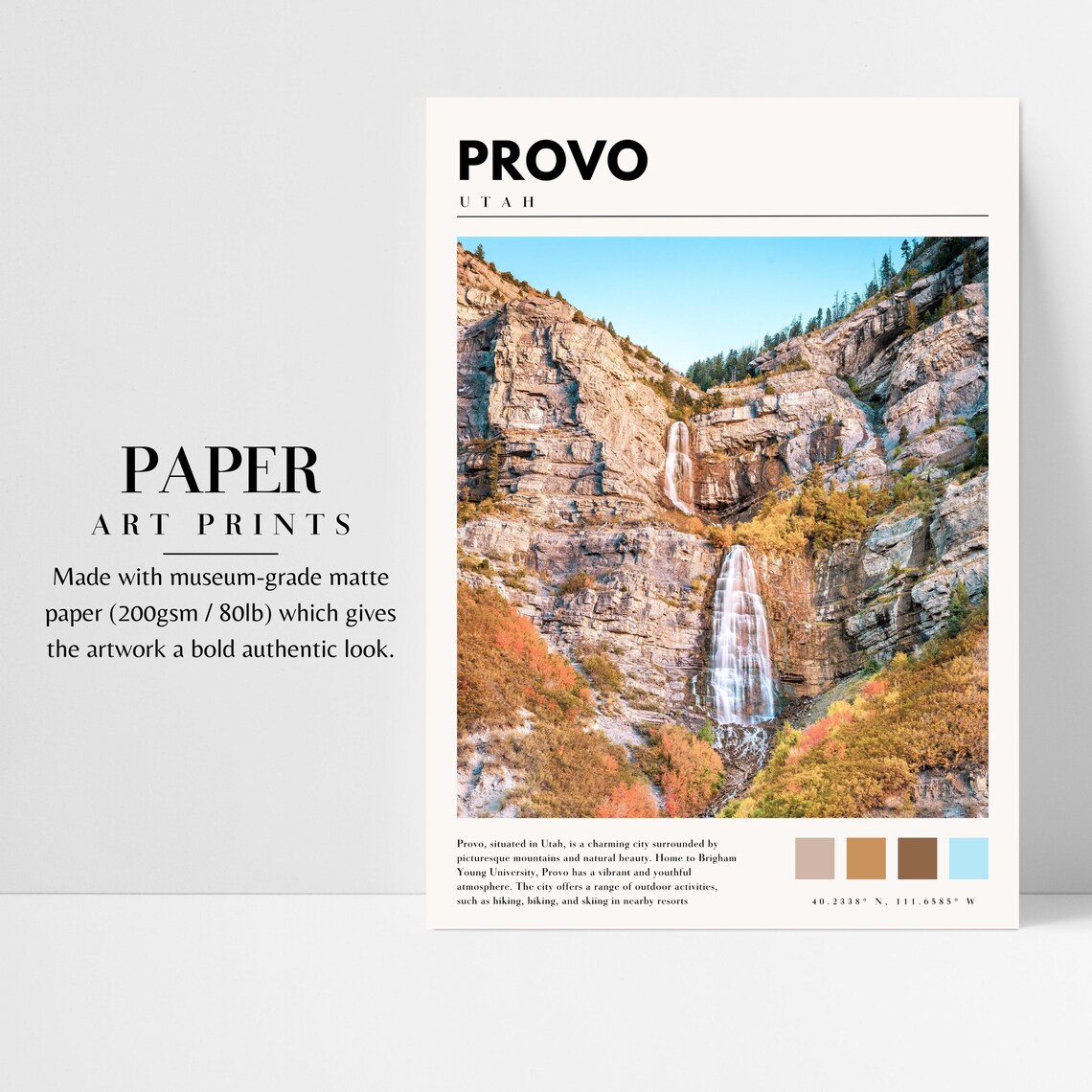 Provo Utah Travel Poster, City Wall Art Print - Image 3