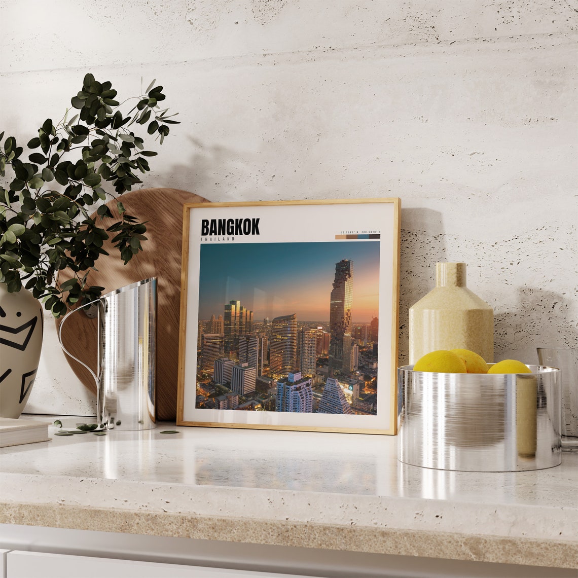 Bangkok Thailand Modern Skyscraper Skyline Sunset City View Poster - Image 4