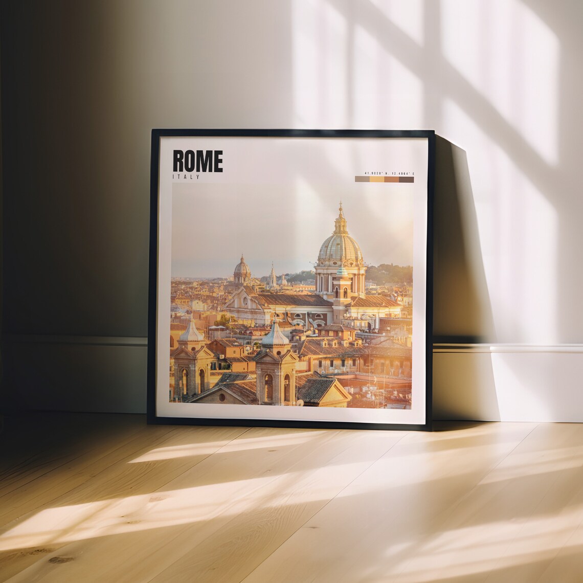 Rome Italy Old Town Domes Rooftops Golden Hour Skyline Travel Poster - Image 3