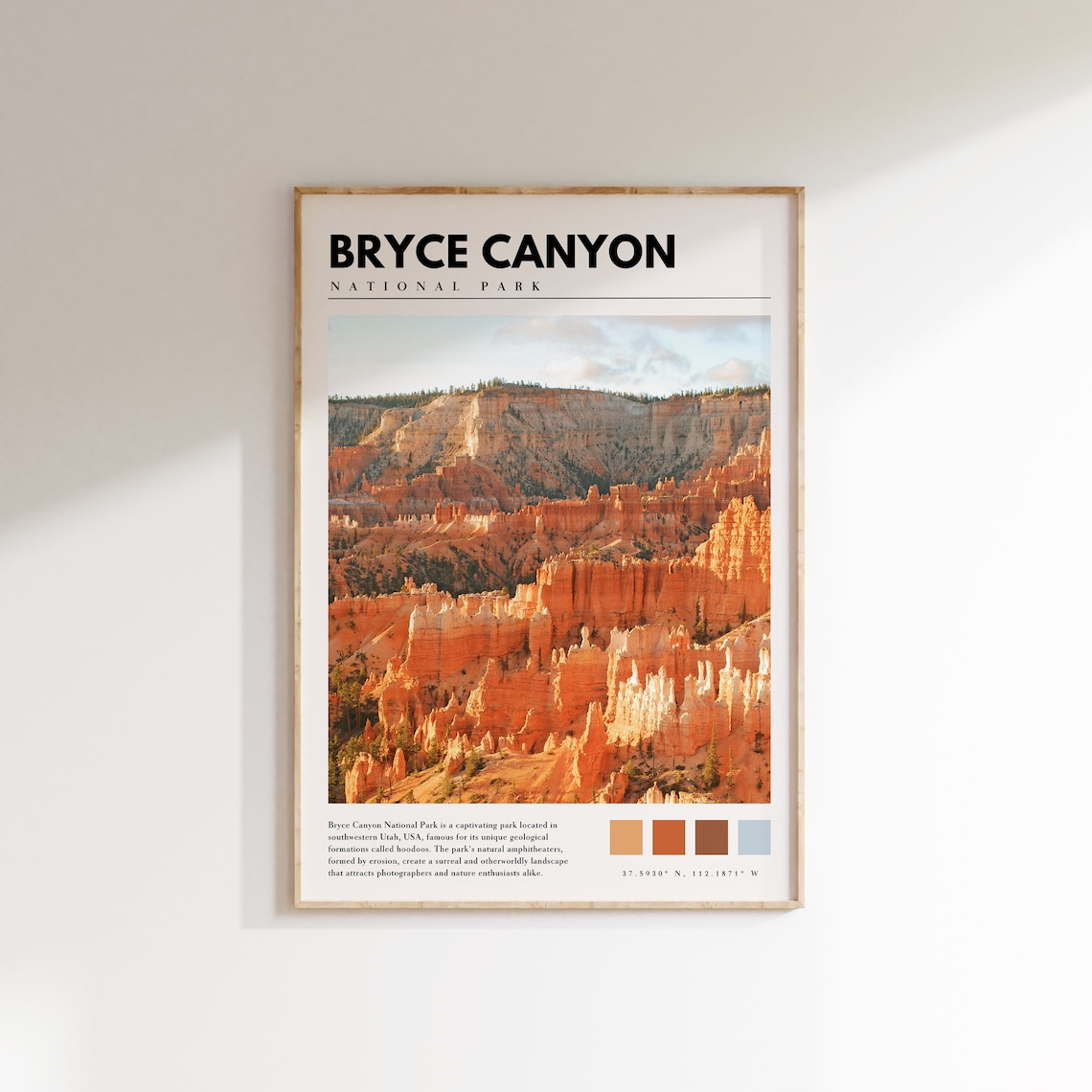 Bryce Canyon National Park Hoodoo Amphitheater Golden Hour Poster