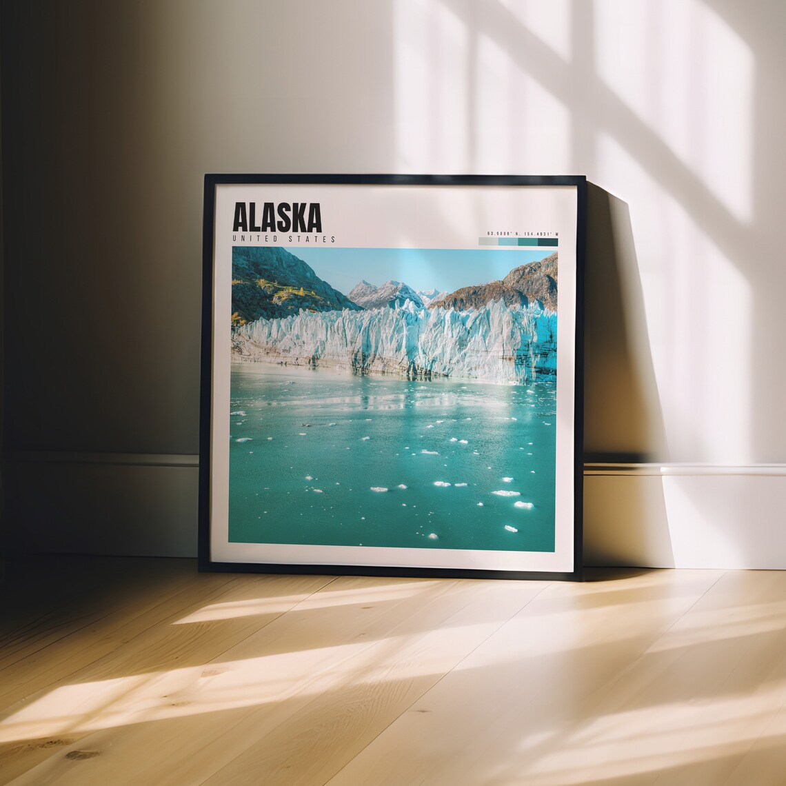 Alaska United States Glacier Bay Iceberg Fjord Blue Ice Travel Poster - Image 3