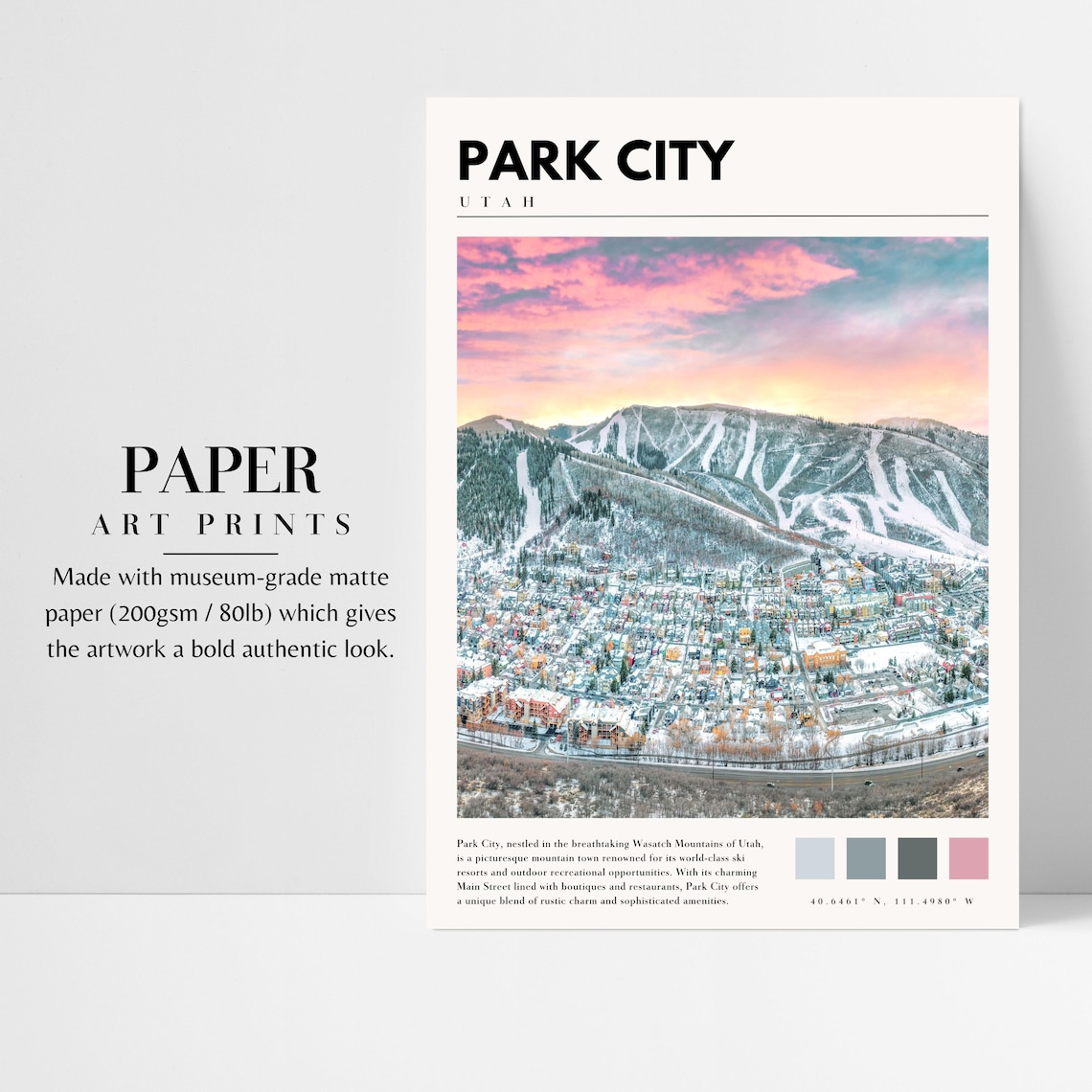 Park City Utah Travel Poster, Home Decor - Image 3