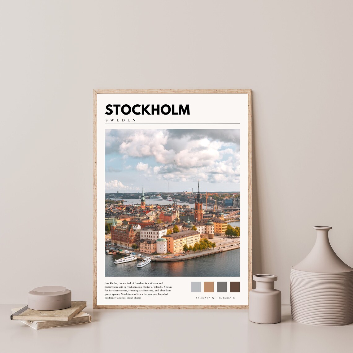 Stockholm Sweden Travel Poster, Scandinavian Decor - Image 4