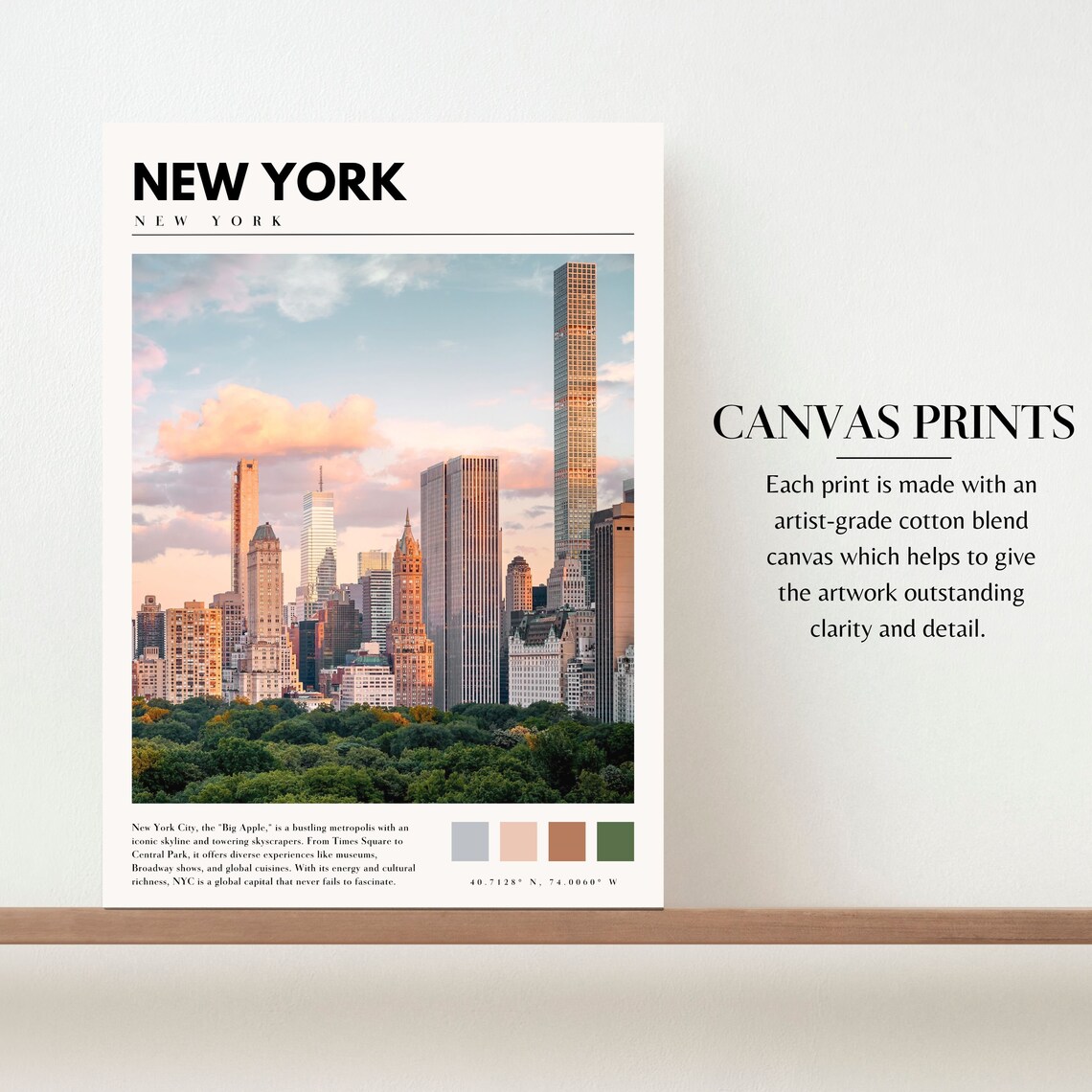 New York City Sunset Skyline Rising Over Central Park Poster - Image 2