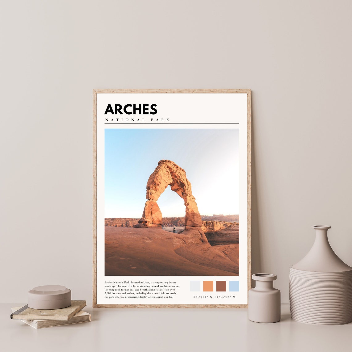 Arches National Park Poster with Delicate Arch in Utah Desert Sunset - Image 4