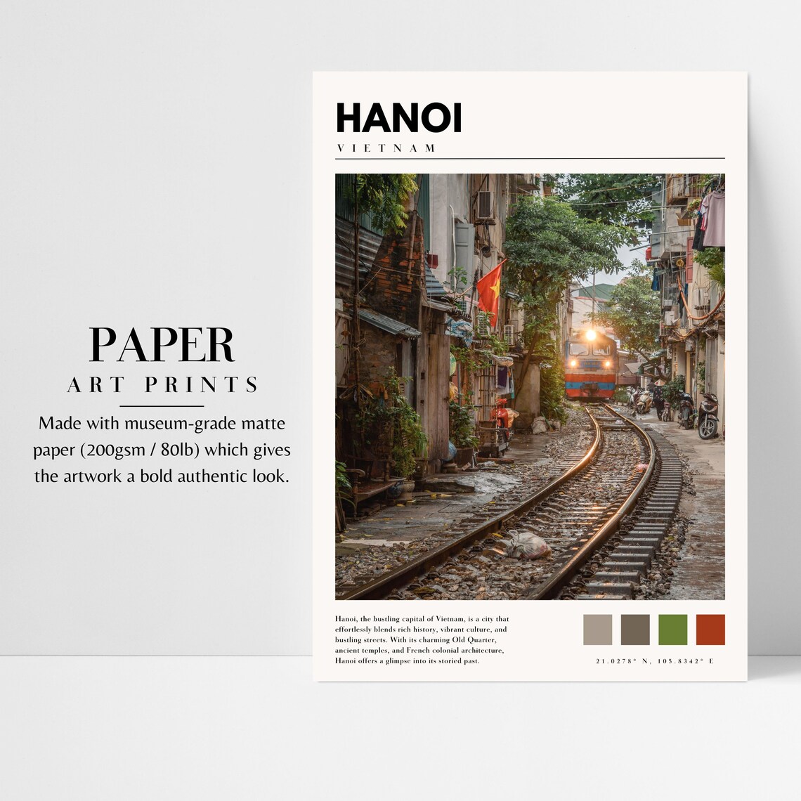 Hanoi Vietnam Travel Poster, City Art Print - Image 3