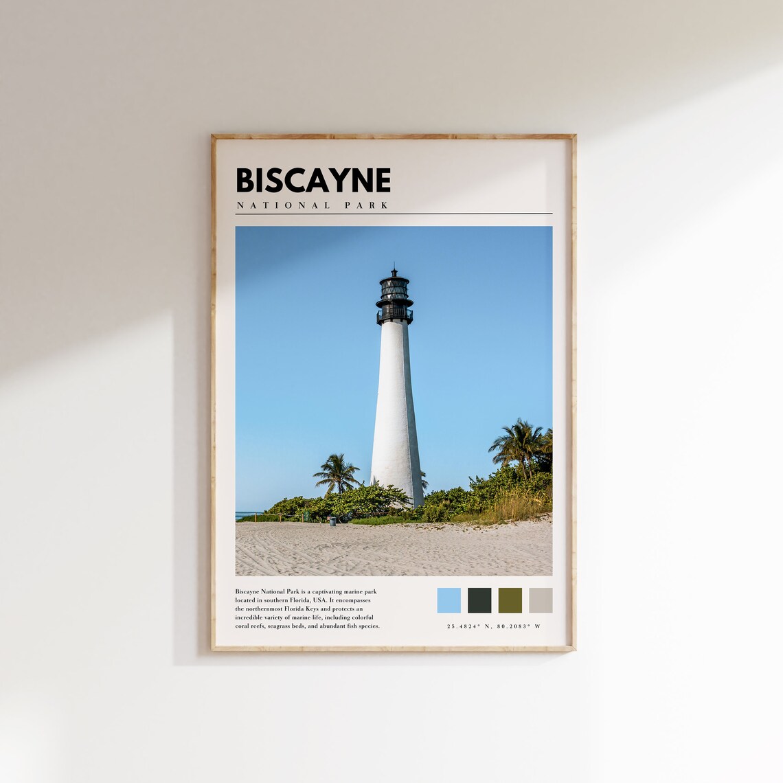 Biscayne National Park Lighthouse Travel Poster