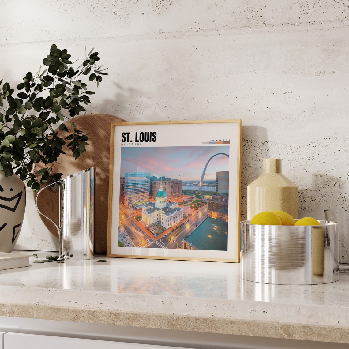 St. Louis Missouri Gateway Arch Courthouse Skyline Dusk Poster - Image 4