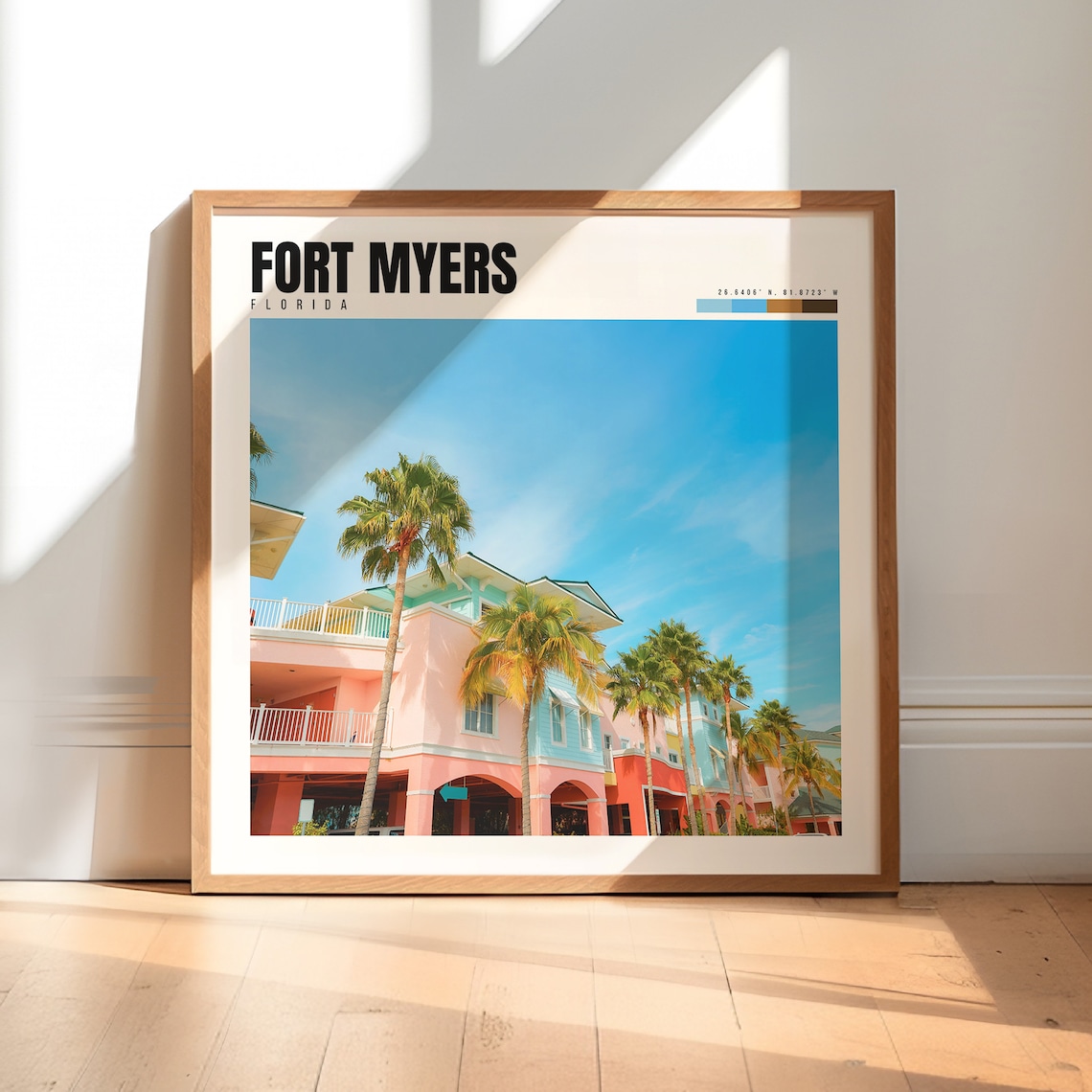 Fort Myers Florida Travel Poster for Home Decor