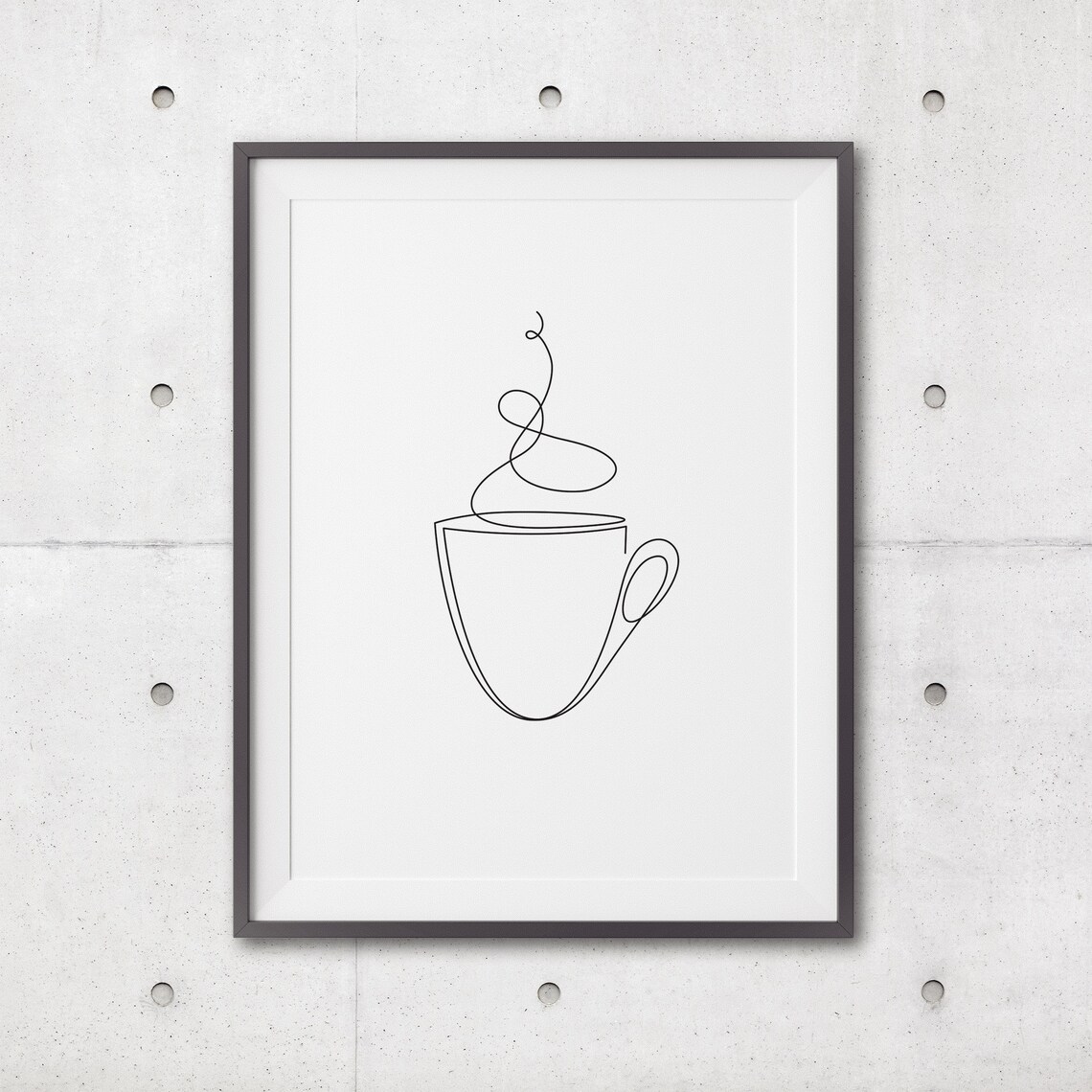 Hot Coffee Line Drawing Prints Line Art Poster Line Art Minimal Hot Coffee Art Black And White Art Line Print Hand Drawing - Image 3