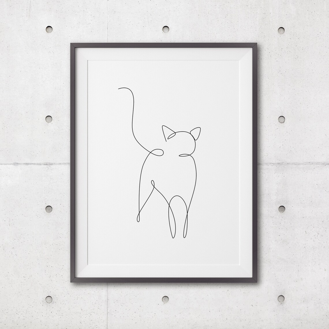 Walking Away Cat Single Continuous Line Drawing Minimalist Poster - Image 3