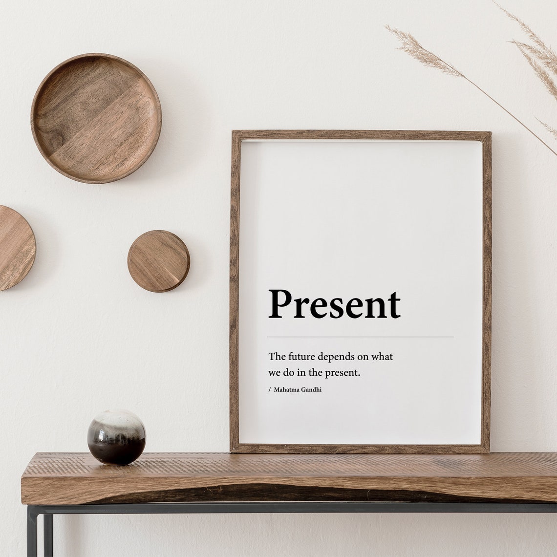 Present Definition Wall Print Wall Art Home Decor Wall Art Wall Prints Definition Print Mahatma Gandhi Inspirational Saying - Image 2