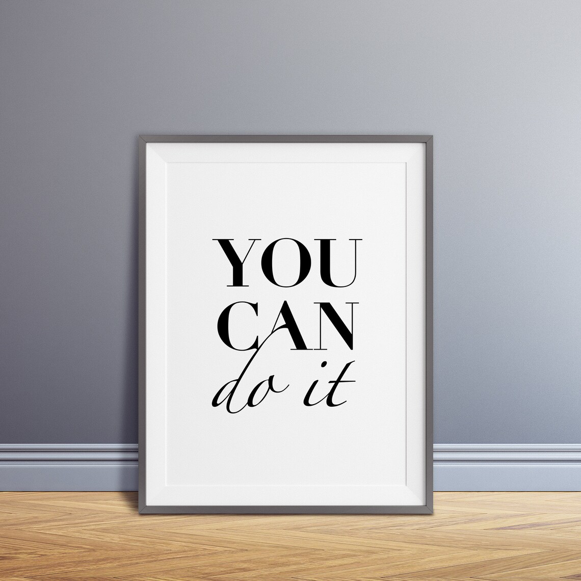 You Can Di It Art Print Message Art Inspirational Typography Print Monochrome Poster Black White Message Art Minimalist - Image 3