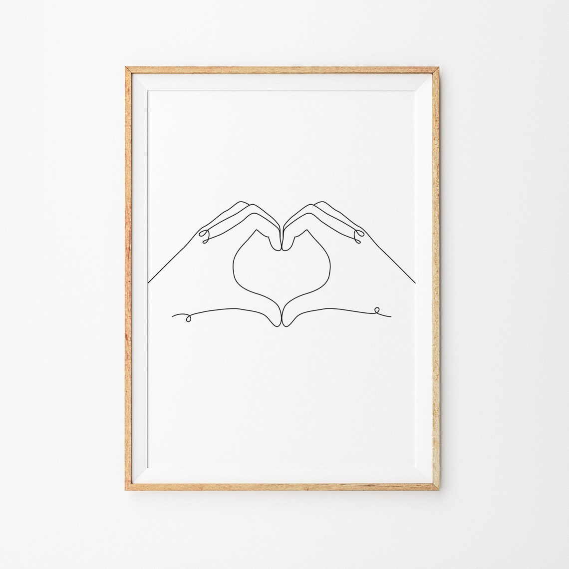 Love Mark Hands Print Line Art Poster Line Art Minimal Love Mark Hands Art Black White Art Line Print Sketch Hand Drawing