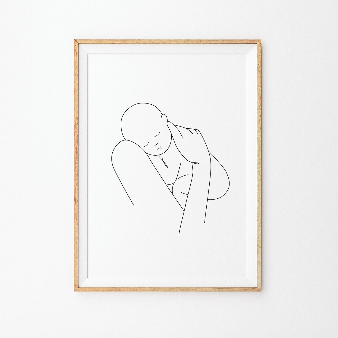Mother Holding A Baby Print Mother And Baby Wall Line Art Mother And Child Line Drawing Nursery Line Art Black Line Art Print