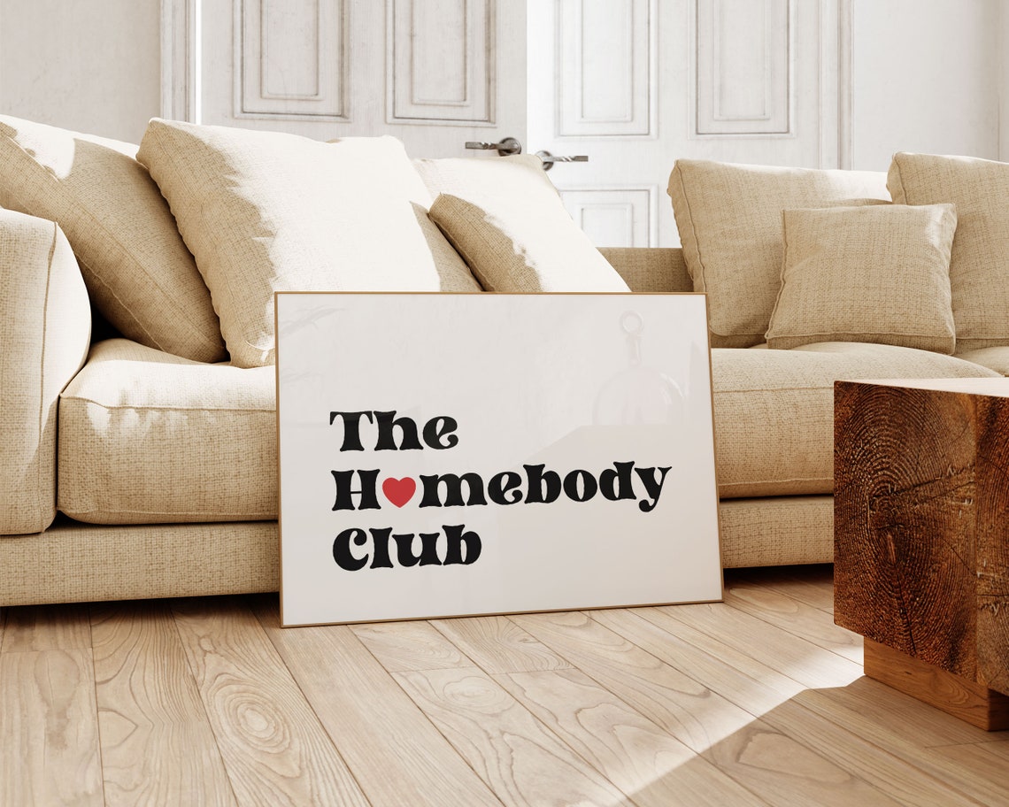 The Homebody Club Retro Bold Typography Cozy Stay At Home Poster - Image 2