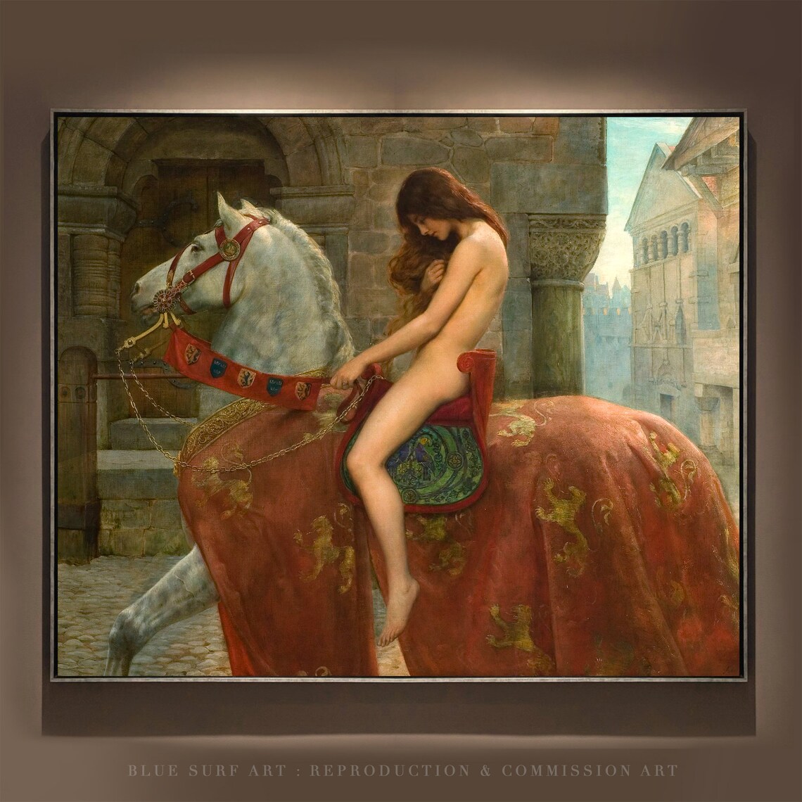 John Collier Lady Godiva 1898 Nude Horsewoman Medieval Legend Oil Poster