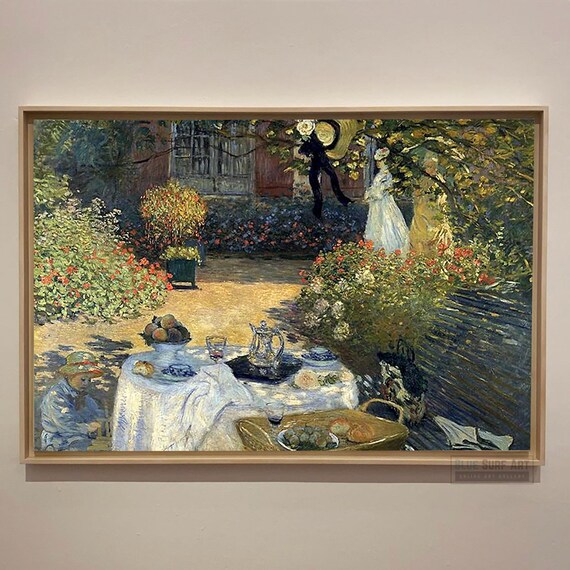 Claude Monet The Luncheon 1868 Impressionist Garden Meal Painting Poster