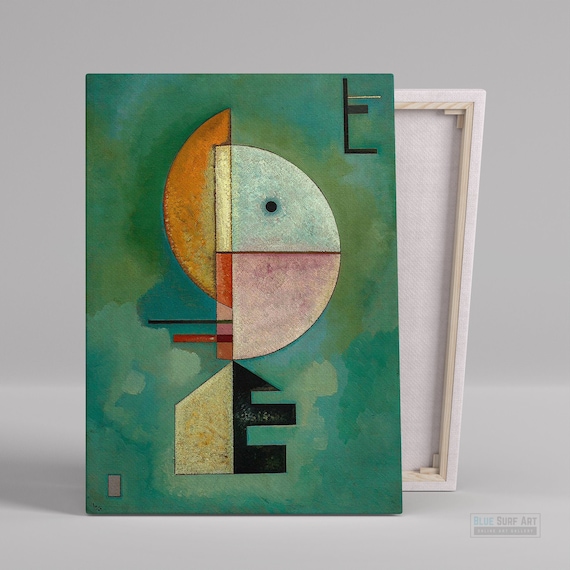 Kandinsky Upward Abstract Wall Art Colourful Original Art 100 Hand Painted Reproduction Oil Vertical Living Room Art