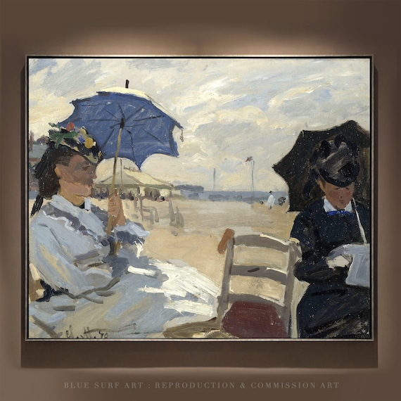 Claude Monet The Beach at Trouville Parasols Seaside 1870 Poster