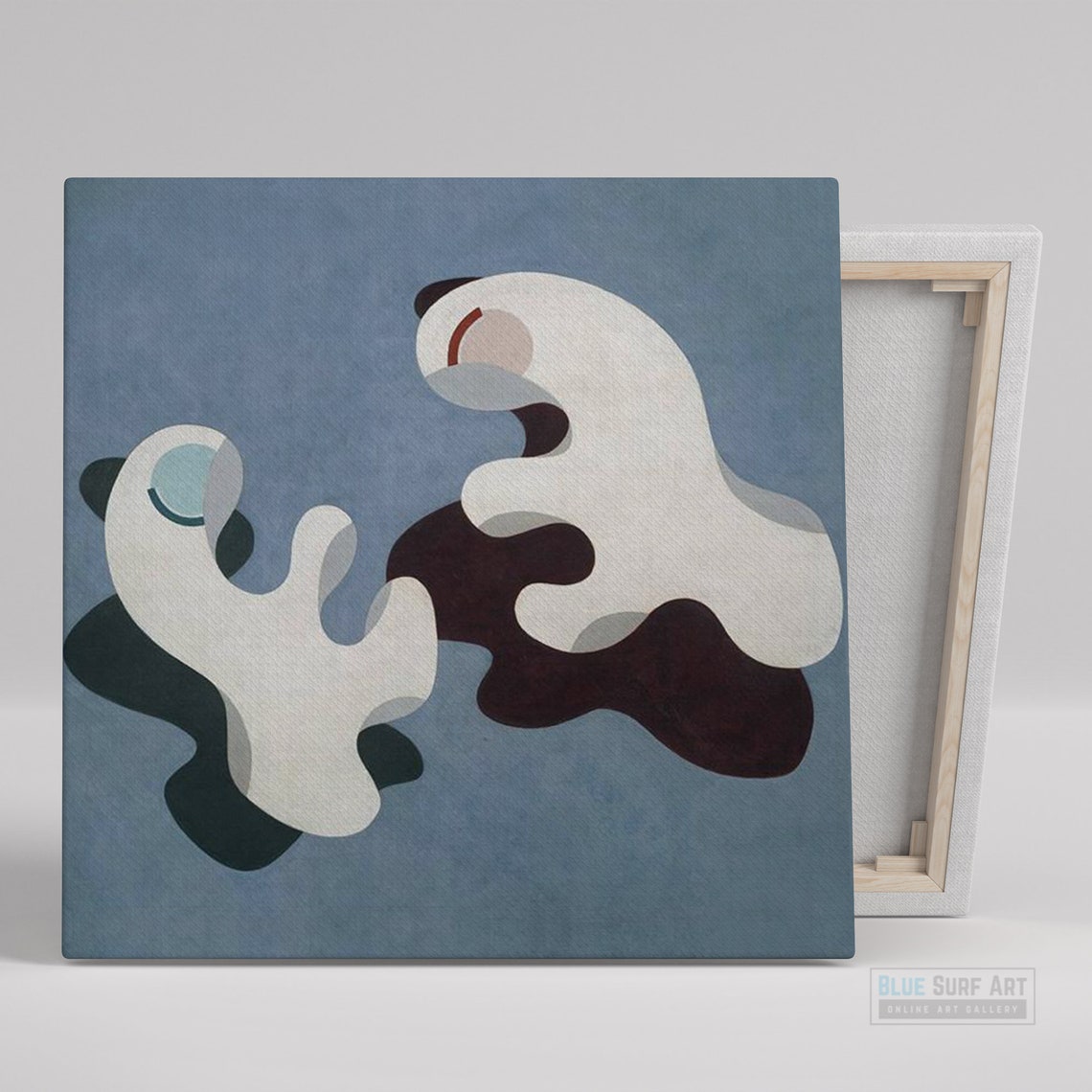 Edward Wadsworth Biomorphic White Forms Blue Abstract Modern Poster