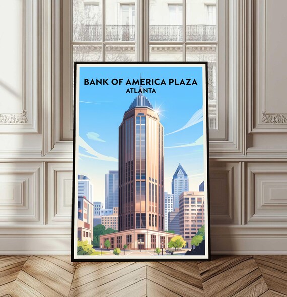 Bank Of America Plaza Atlanta Skyscraper Travel Poster Cityscape