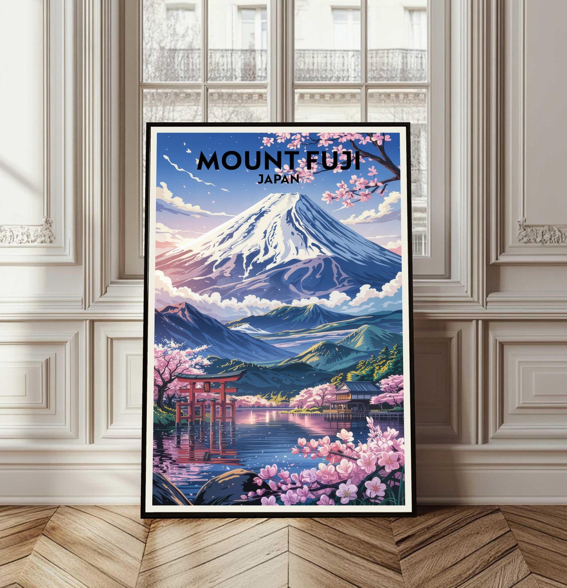 Mount Fuji Poster Japan Travel Print Wall Art Illustration Mountain Nature