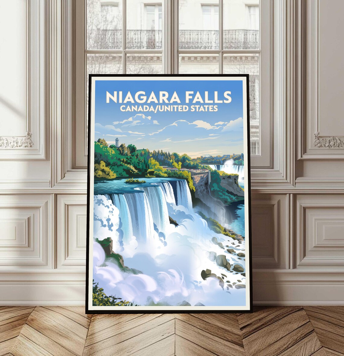 Niagara Falls Canada And United States Vintage Travel Poster