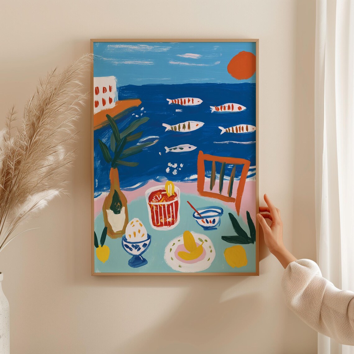 Mediterranean Fish, Coastal Table Art Print