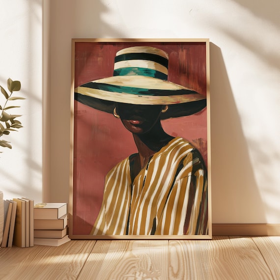 Abstract Black Woman Poster Afrocentric Wall Art African American Decor Boho