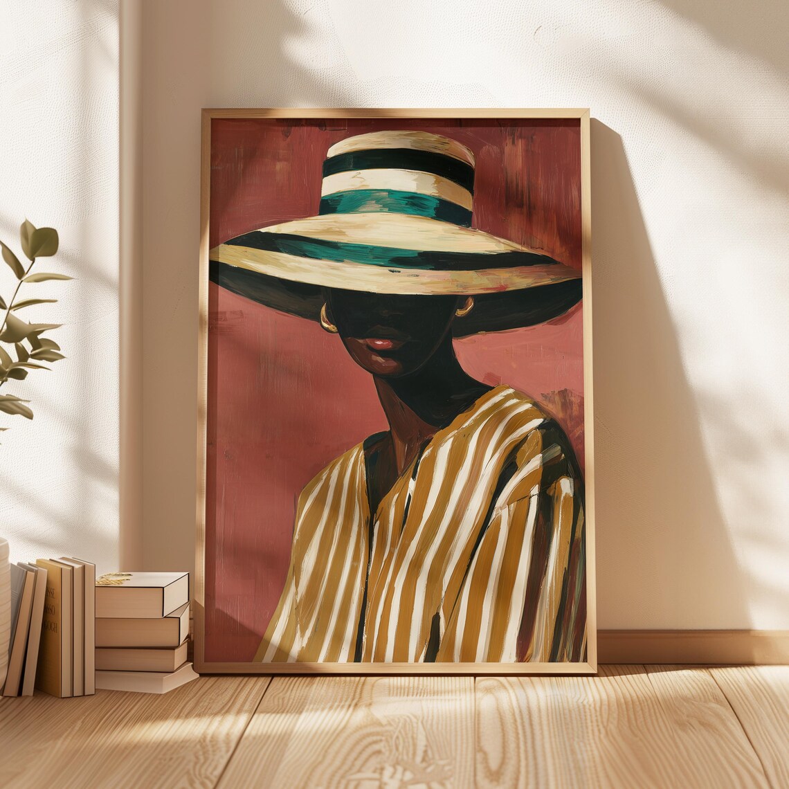Abstract Black Woman Poster, Afrocentric Boho Art Print