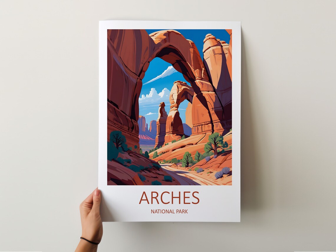Arches Print Arches National Park Poster Utah Print Utah Arches Poster Travel Gift National Park Print Arches Travel Print Utah Gifts - Image 5