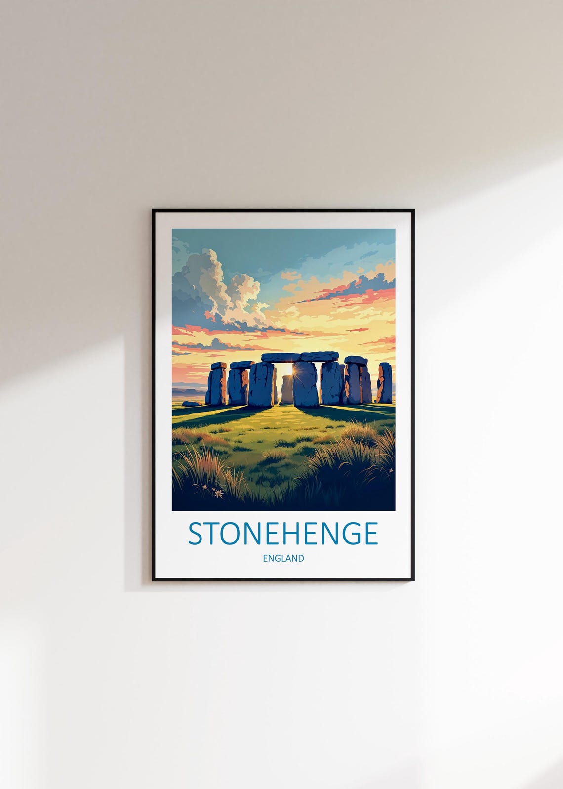 Stonehenge England Ancient Stone Circle At Sunset On Plain Poster - Image 2