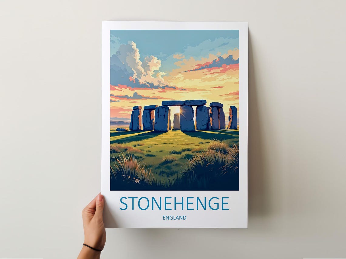 Stonehenge England Ancient Stone Circle At Sunset On Plain Poster - Image 5