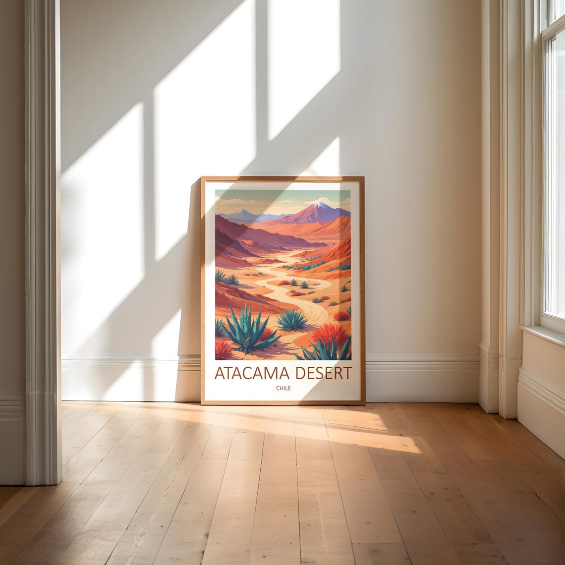 Atacama Desert Chile Red Rock Canyon Agave Landscape View Poster - Image 6