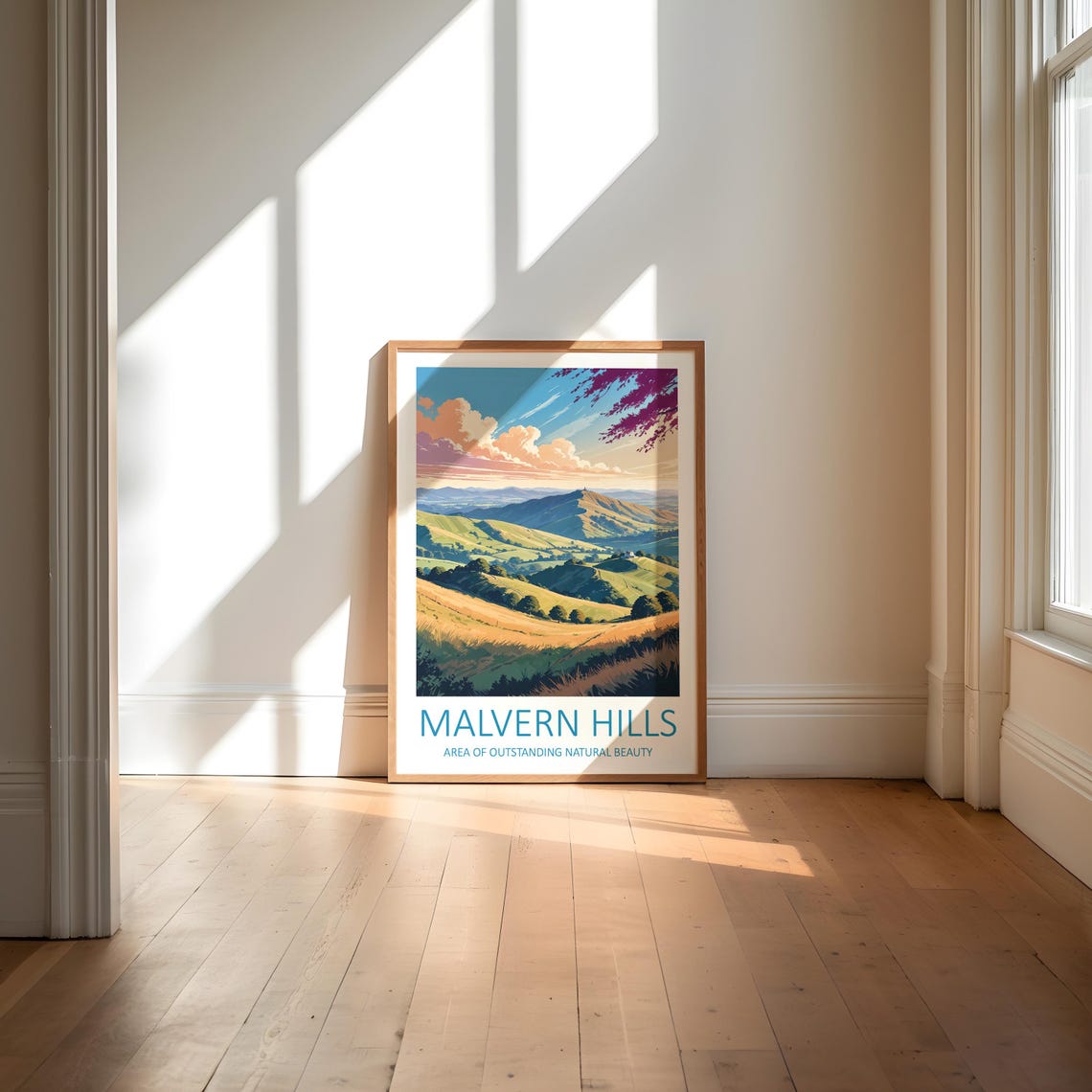 Malvern Hills England Rolling Green Hills Evening Travel Poster - Image 6