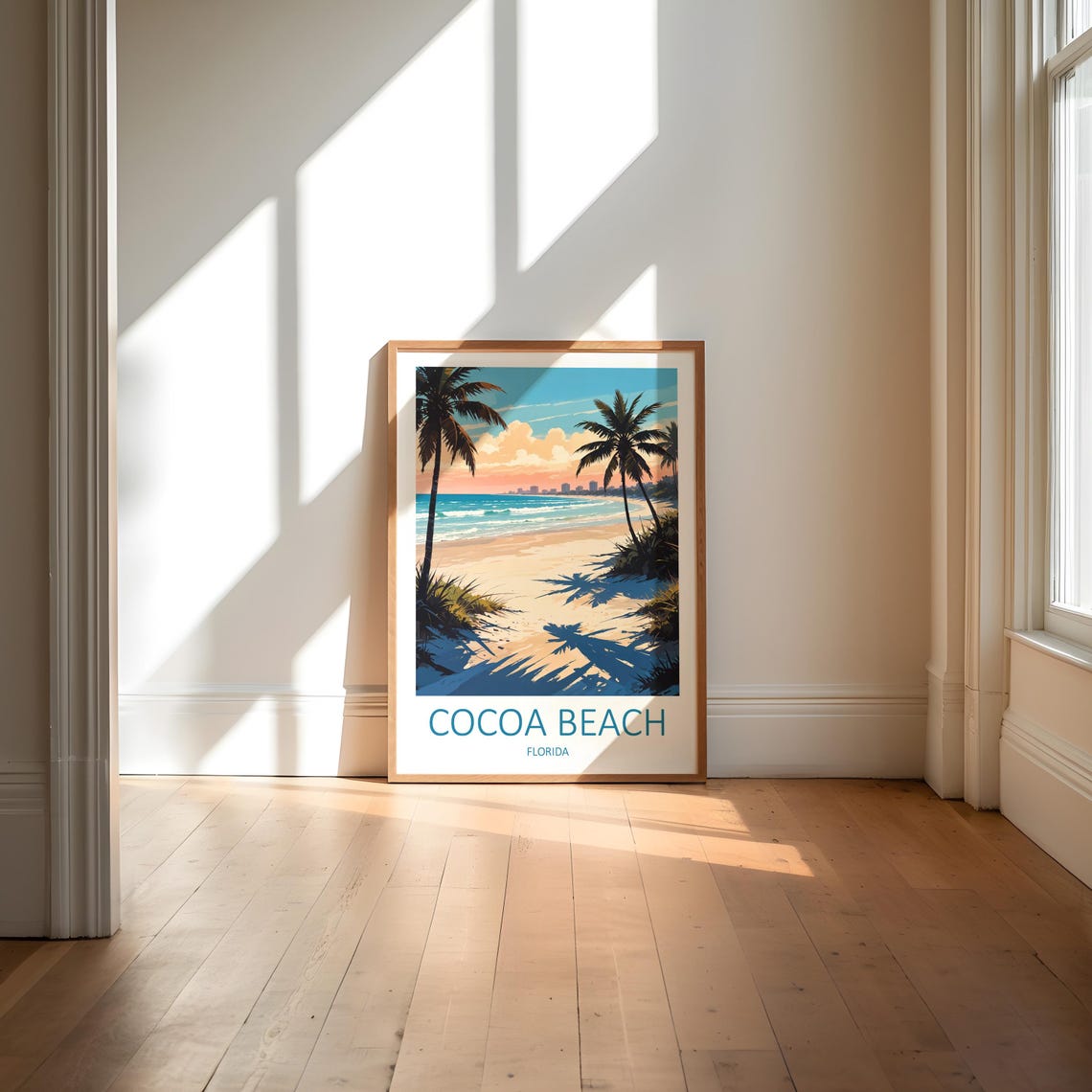 Cocoa Beach Florida Palm Tree Beach Sunset Surf Paradise Poster - Image 6