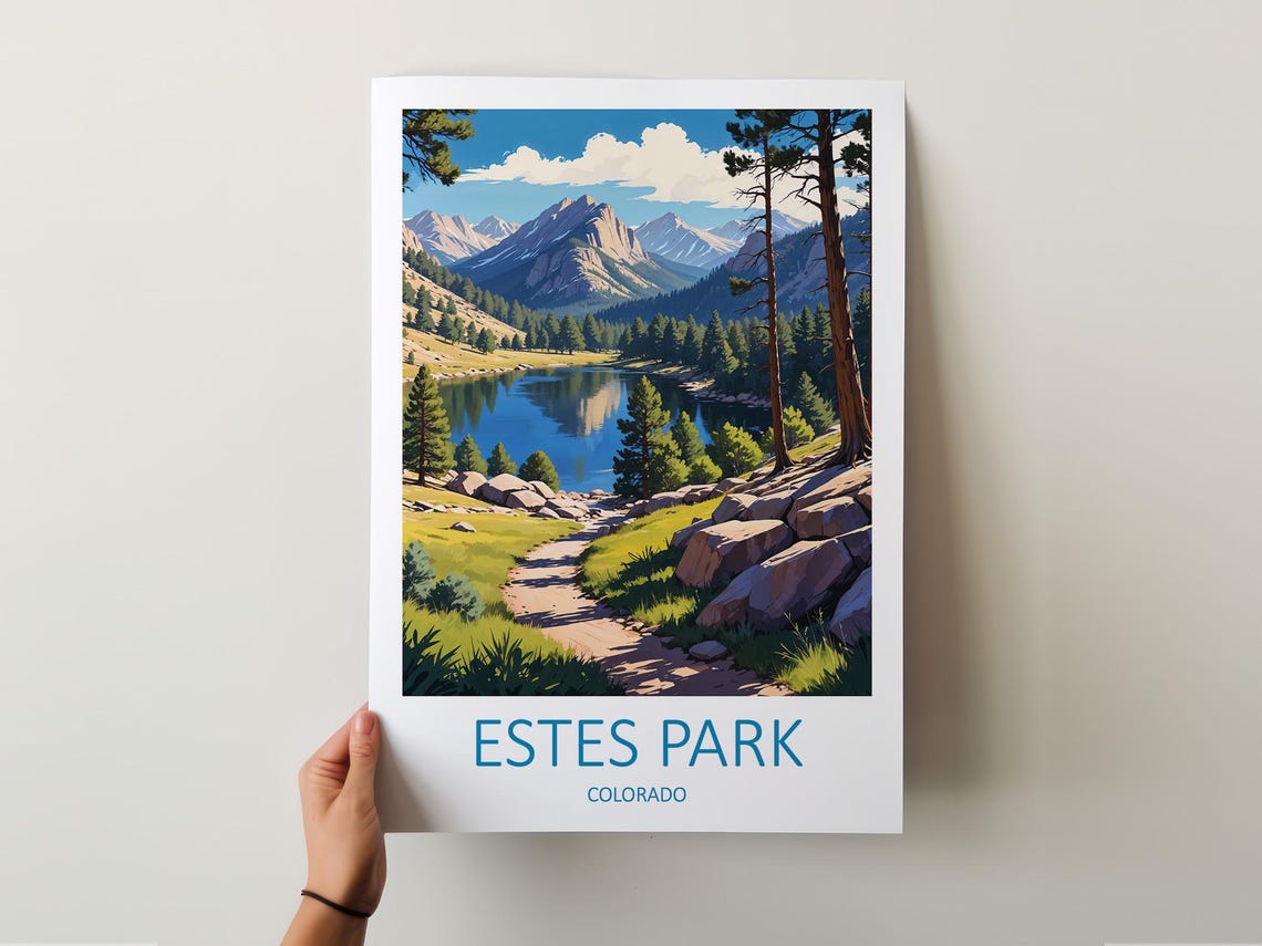 Estes Park Print Estes Park Art Estes Park Colorado National Park Poster Colorado Art Colorado Wall Art Estes Park Travel Print Usa - Image 5
