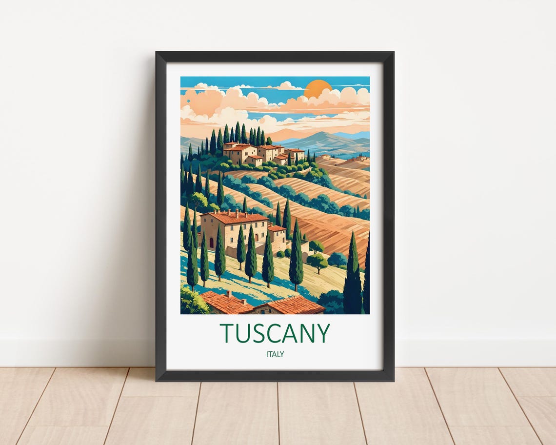 Tuscany Print Tuscany Poster Tuscany Travel Print Italy Print Tuscany Wall Art Travel Gift Italian Prints Italy Poster Italy Gifts