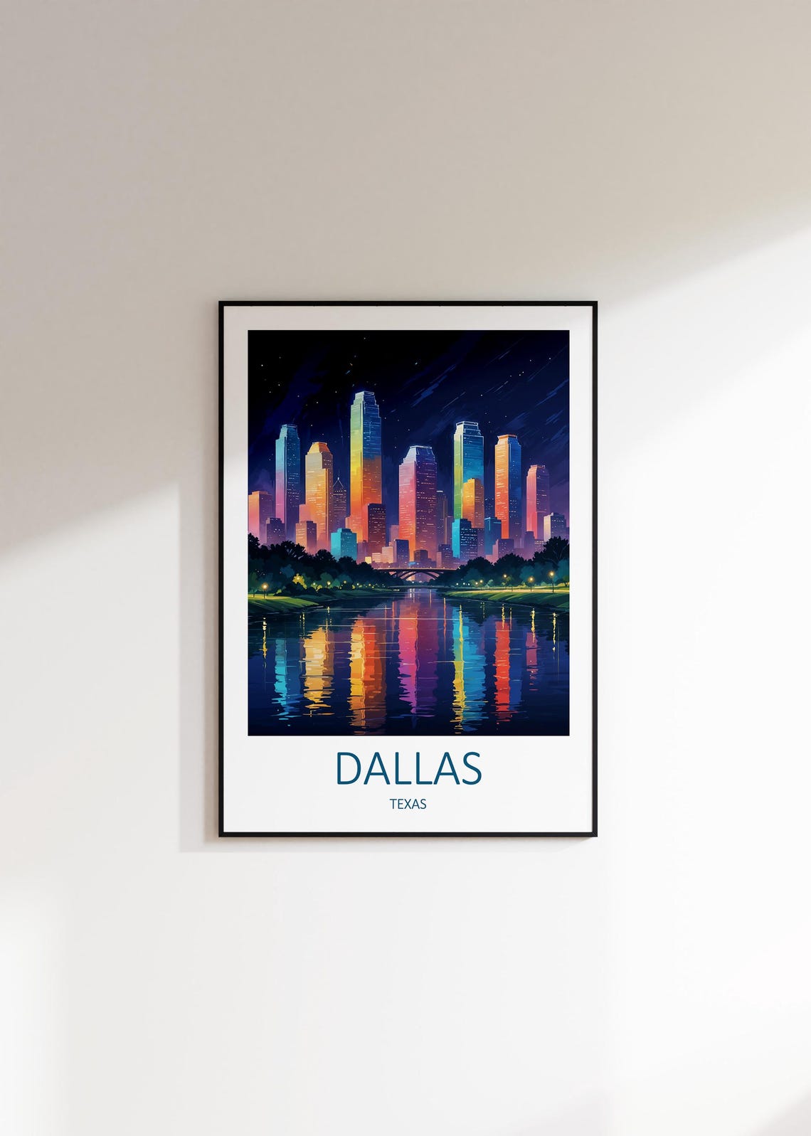 Dallas Print Texas Print Dallas Texas Poster Travel Memories Gift Dallas Texas Art Dallas United States Texas Wall Art Travel Poster - Image 3