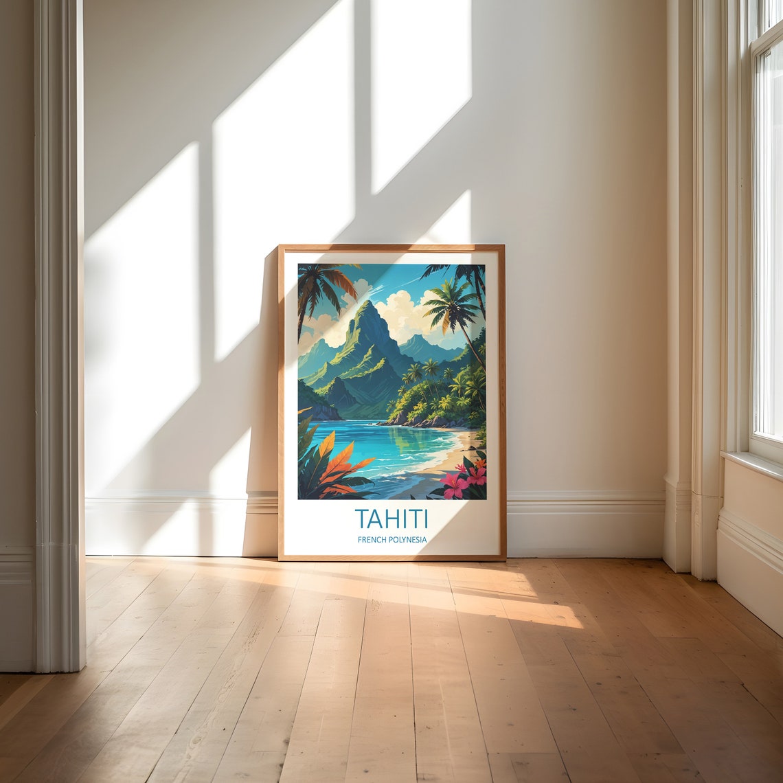 Tahiti Print Tahiti Poster French Polynesia Pacific Ocean Print Tahiti Travel Print Tropical Print Travel Gift Bora Bora Poster Print - Image 6