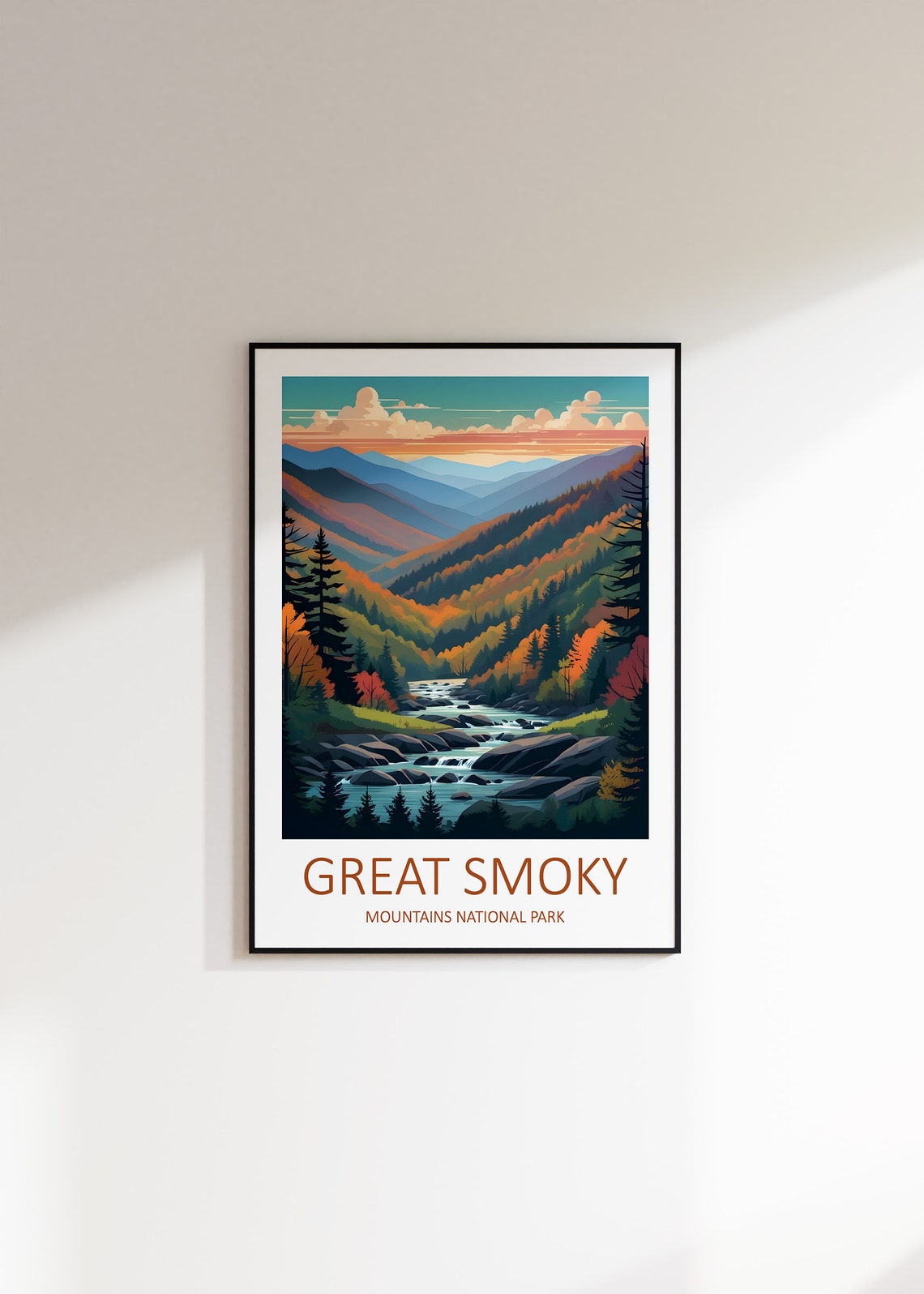 Great Smoky Mountains National Park Print Smoky Mountains Smoky Mountains Wall Art Travel Gift National Park Wall Art Usa Poster Print - Image 3