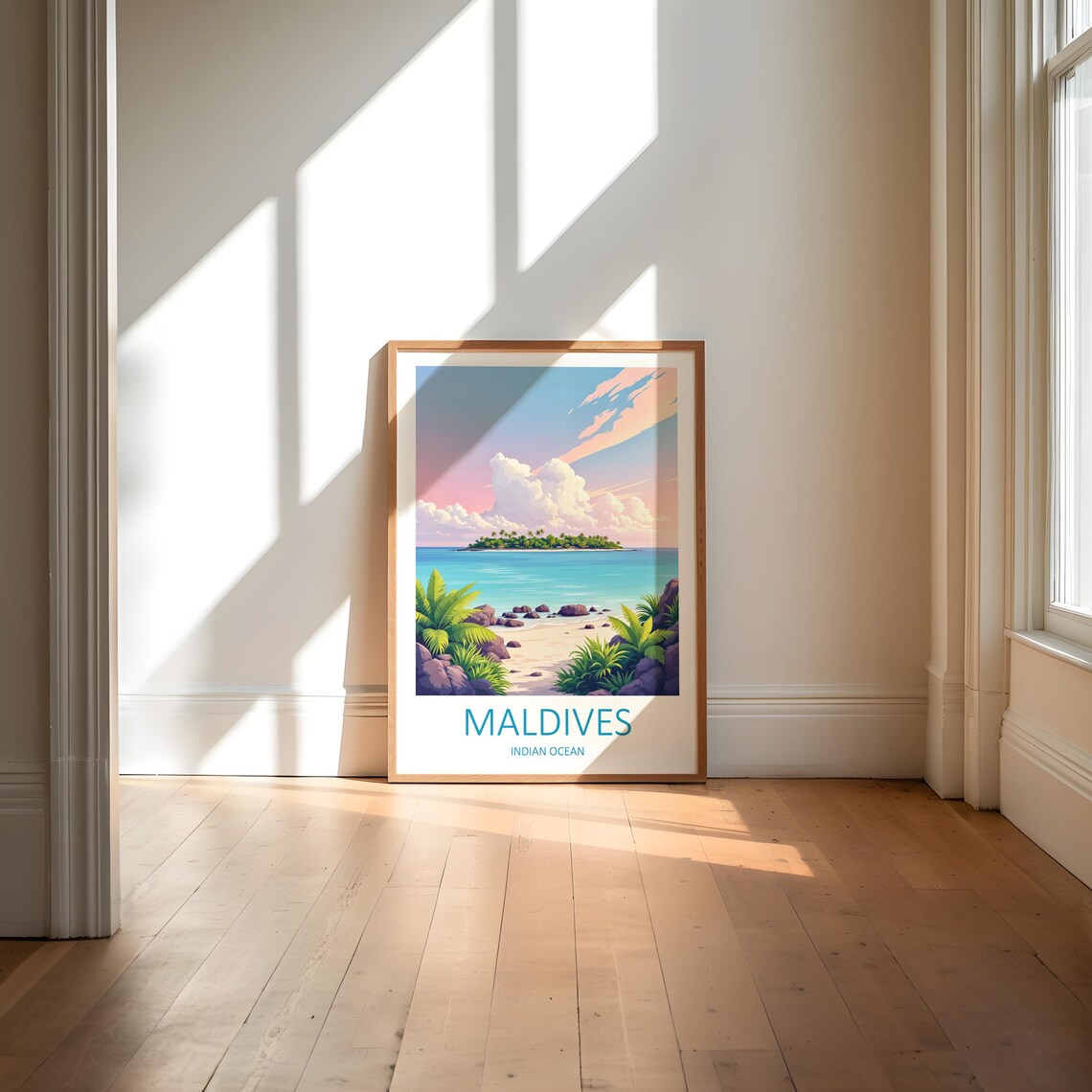 Maldives Travel Print Maldives Wall Art Maldives Poster Maldives Art Print Tropical Island Gift South Asia Indian Ocean Wedding Gift - Image 6