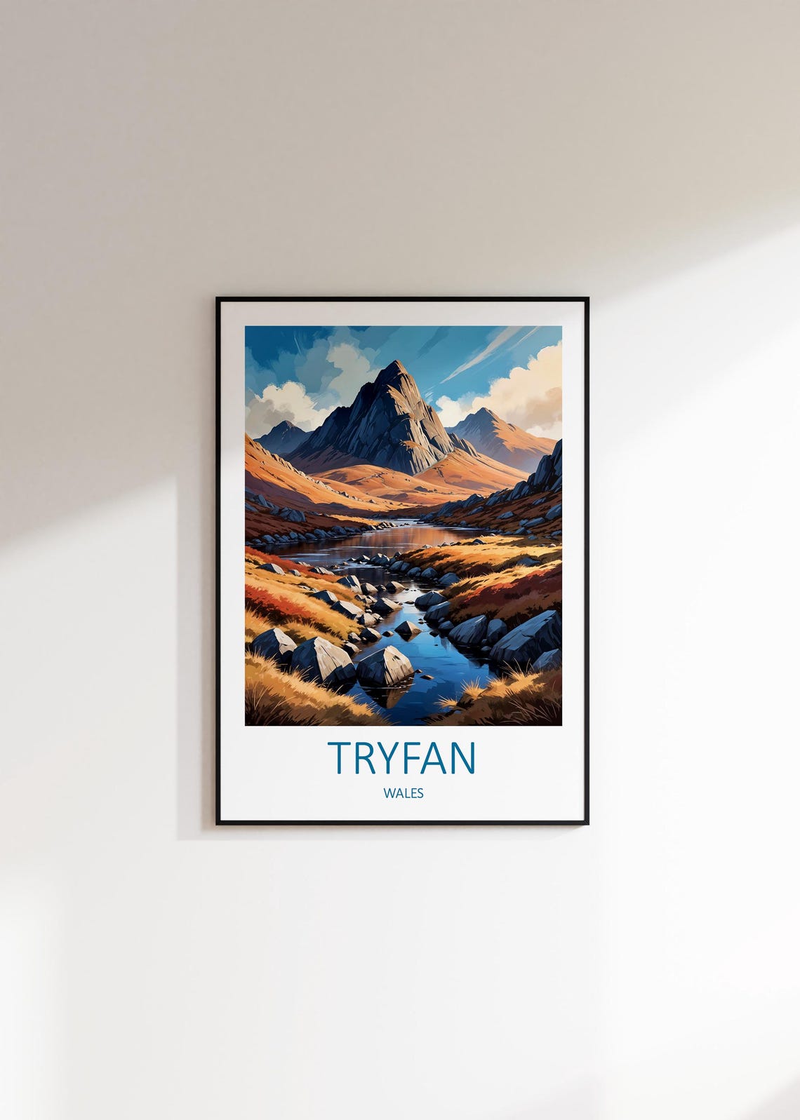 Tryfan Wales Rugged Mountain Summit Stream Snowdonia Peak Poster - Image 3